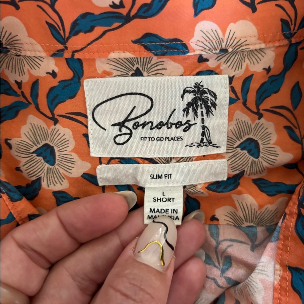Bonobos | Casual Button Down shirt in floral print | sz L Short - Picture 3 of 4